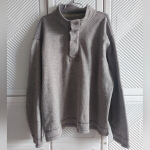 St.Johns Bay Men's Cozy XXL Gray Buttoned Sweater Pullover Excellent Condition